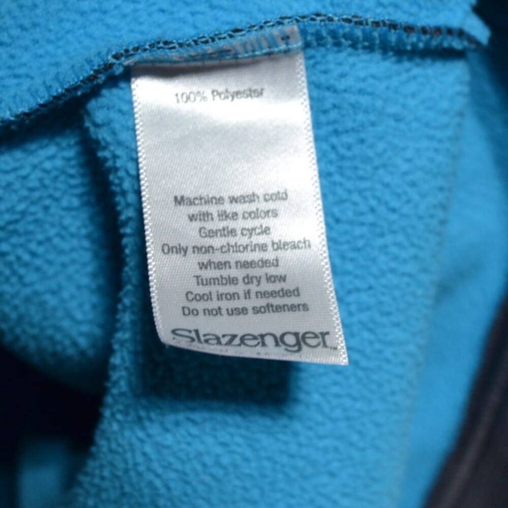 Slazenger Men's Outdoor Golf Quarter Zip Fleece Lined Vest Size XL Gray & Blue - Picture 7 of 7